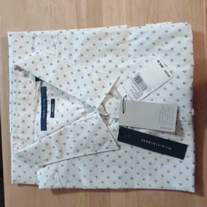 NWT Perry Ellis casual button down shirt.Short sleeve.XXL.